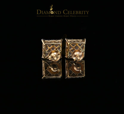 DiamondCelebritees 10K Real Yellow Gold with 1.20CT Real Diamond Men's/Women's Stud Earrings
