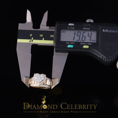 DiamondCelebritees New Women Heart Cindarella Ring 925 Yellow Silver1.20ct VVS D Clr.Moissanite SZ7