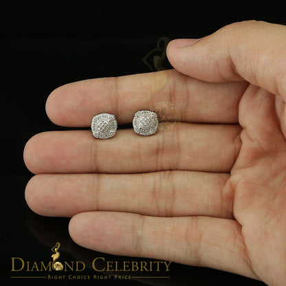 DiamondCelebritees  925 Sterling White Silver 0.25ct Diamond For Women's/ Men's Circle Stud Earrings