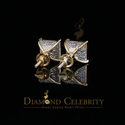 DiamondCelebritees 0.20ct Diamond Collection Yellow 925 Sterling Silver Women & Men Square Earrings