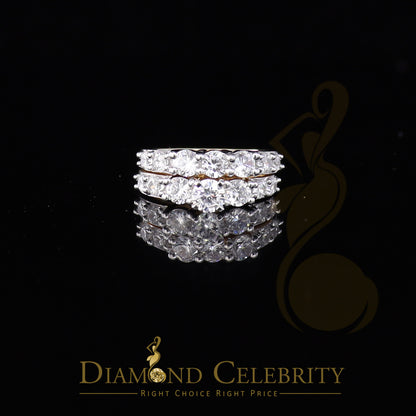 DiamondCelebritees 925 Women's 4.82ct Cubic Zirconia Yellow Silver Bridal Fashion Ring Sz 7