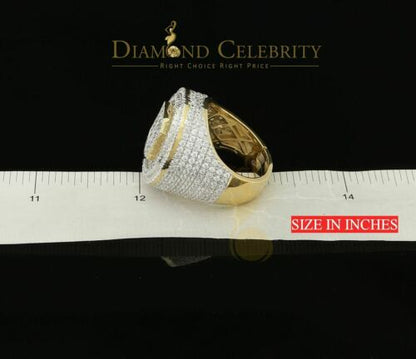 Yellow Sterling Silver11.50ct Cubic Zirconia Men Ring Gifts Size from 9.5 to 11