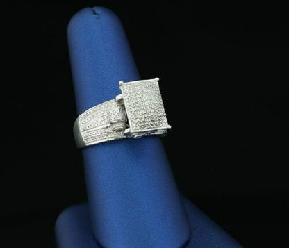 DiamondCelebritees 0.20 CT Real Diamond 925 Sterling Silver White Cinderella Womens Ring Size 7