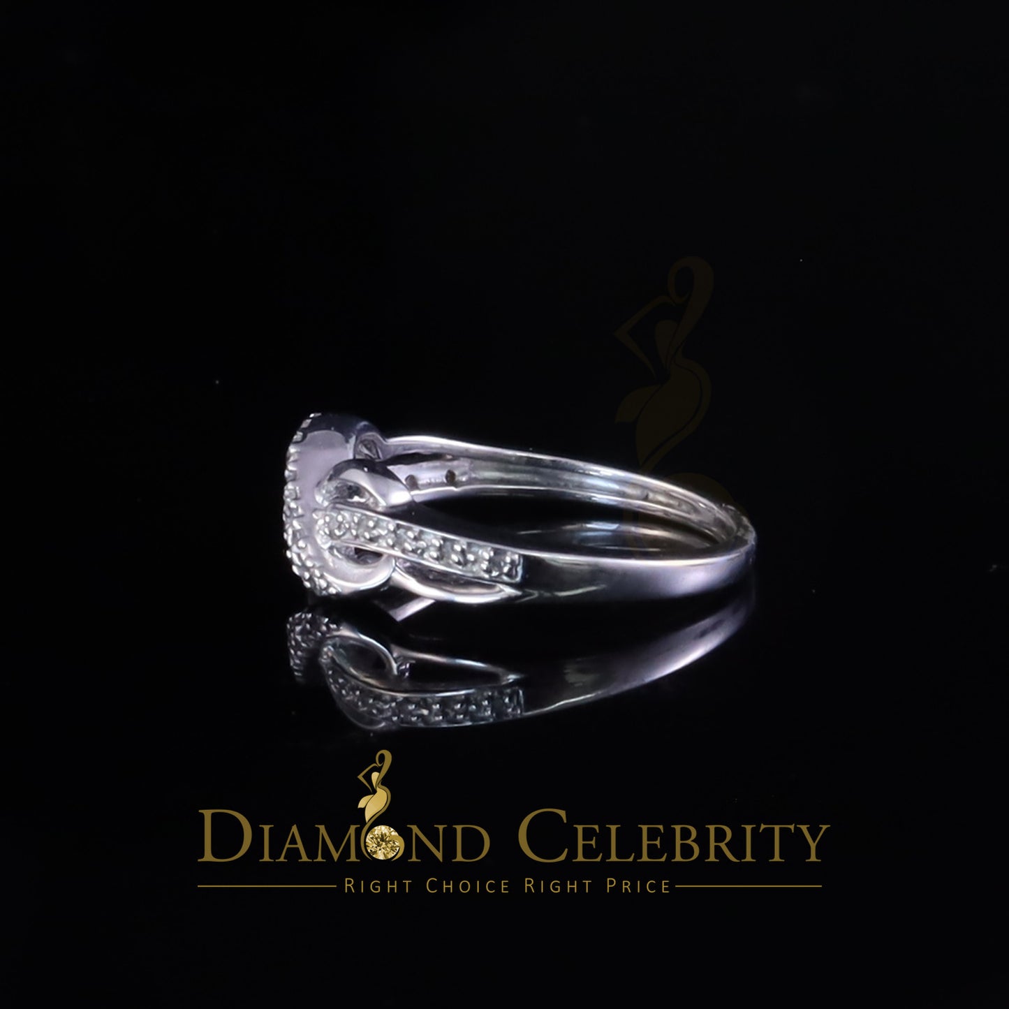 DiamondCelebritees 0.15ct Diamond 925 Sterling Silver Round White Infinity Rings Size 06 For Womens