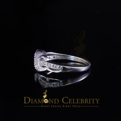 DiamondCelebritees 0.15ct Diamond 925 Sterling Silver Round White Infinity Rings Size 06 For Womens