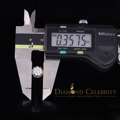 DiamondCelebritees  1.14ct Cubic Zirconia 925 White Silver Women's & Men's Hip Hop Flower Earrings