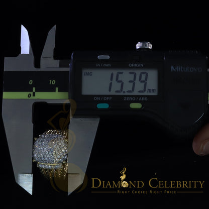 DiamondCelebritees 925 Silver Yellow 1.94ct Cubic Zirconia Adjustable Men's Ring From SZ 8 to 10