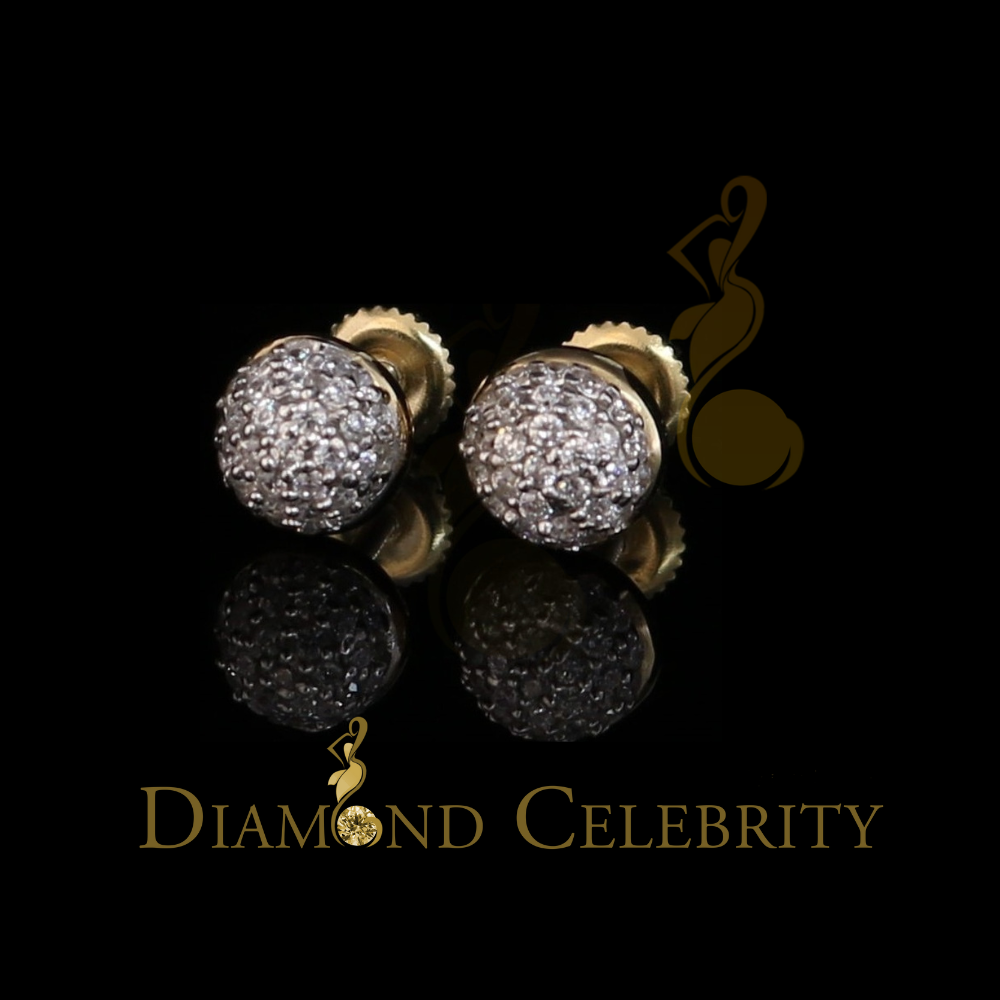 DiamondCelebritees  925 Yellow Sterling Silver 0.64ct Cubic Zirconia Round Women's Stud Earrings