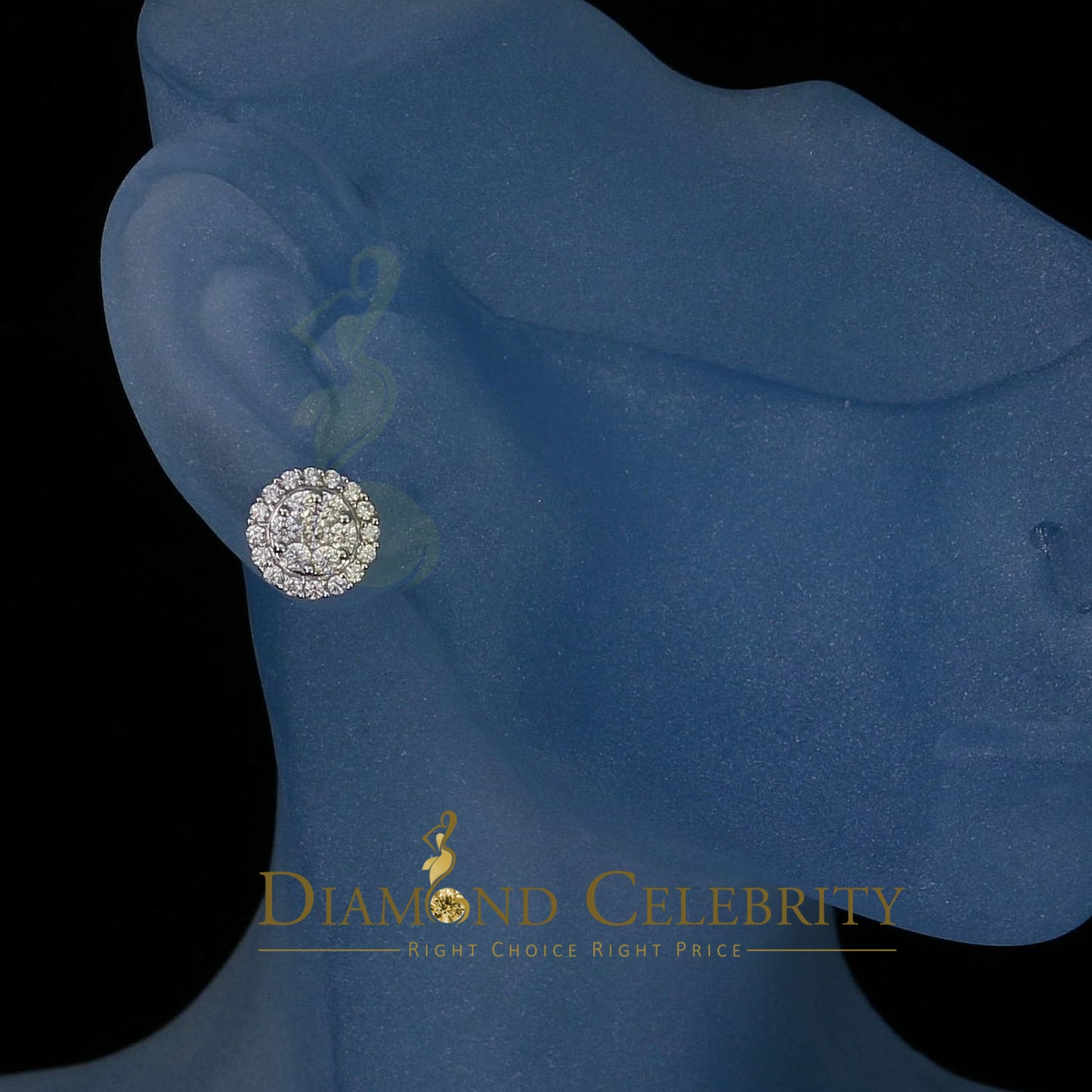 DiamondCelebritees  925 White Silver 1.96ct Cubic Zirconia Hip Hop Women's & Men's Round Earrings