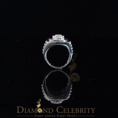 DiamondCelebritees Men's White Silver 1.80ct Round Cubic Zirconia Adjustable Ring From SZ 9 to 11