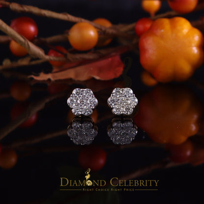 DiamondCelebritees Stud FLORAL Earrings 10k Real Yellow Gold 1.50ct VVS 'D' Color Real Moissanite