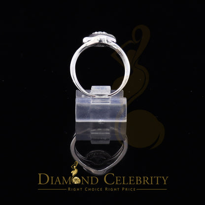 DiamondCelebritees 925 Sterling White Silver 0.45ct Cubic Zirconia Floral Bridal Womens Ring Size 6