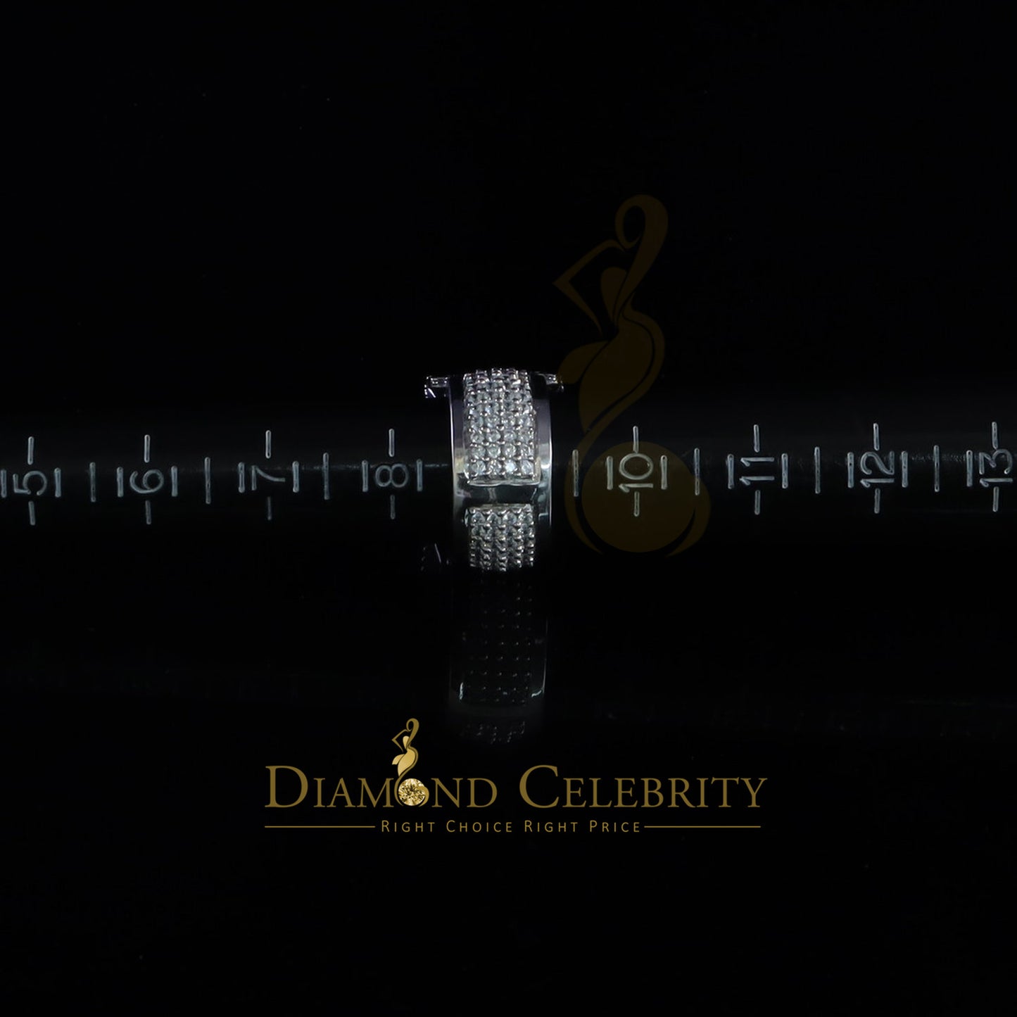 DiamondCelebritees 925 Sterling Silver White 14.0ct Cubic Zirconia Square Women's Gifts Ring Size 9