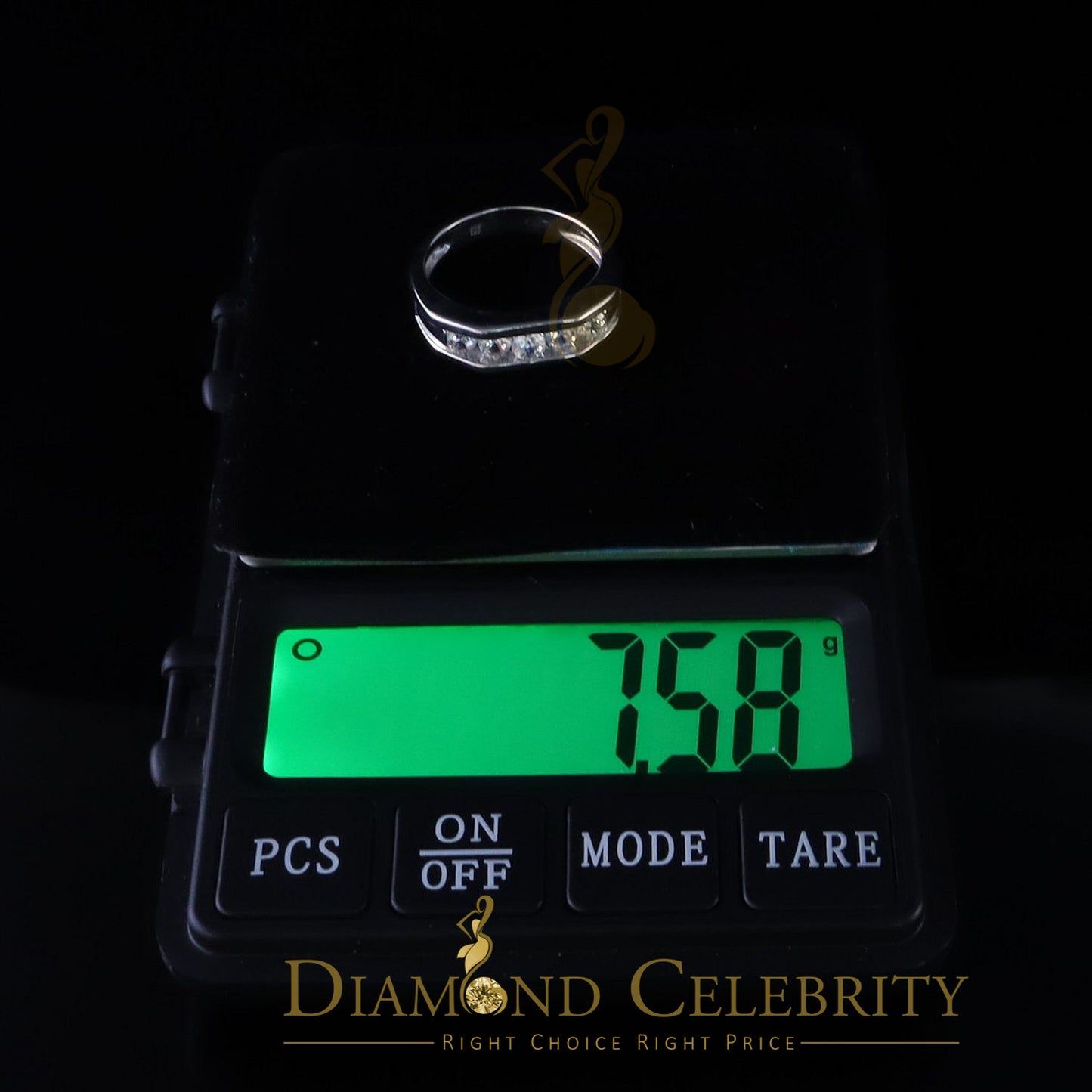 DiamondCelebritees  Sterling Silver 925 White 1.0ct Cubic Zirconia Men's Ring Size 11