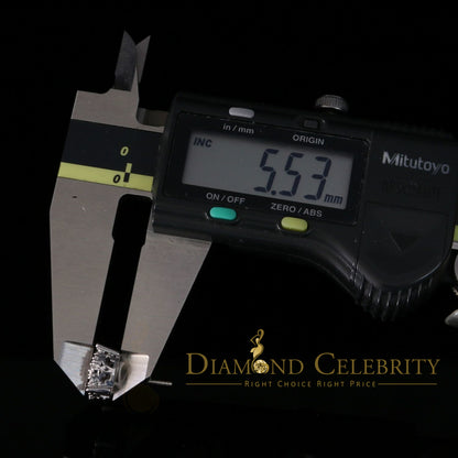 DiamondCelebritees  1.96ct Cubic Zirconia Aretes Para Hombre 925 White Silver Women's Round Earring