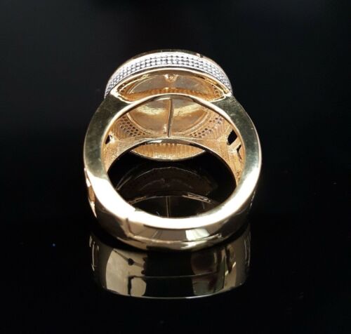 0.40ct Diamond with. Yellow Silver Round Mens's Adjustable Ring From SZ 10 to 12