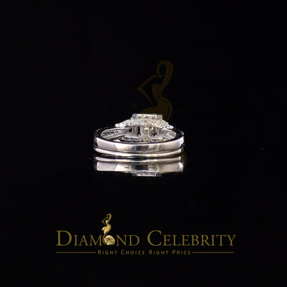 DiamondCelebritees Sterling Silver White Square 1.80ct Cubic Zirconia Womens Bridal Ring Size 7
