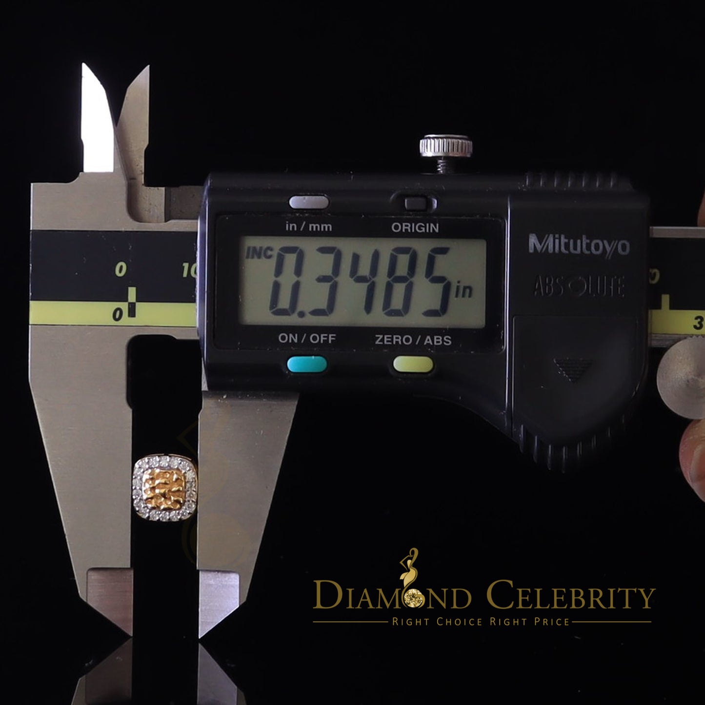 DiamondCelebritees 1.00ct Moissanite Yellow 925Silver Womens Round Edge Square Shape Nugget Earring