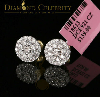 DiamondCelebritees  925 Yellow Sterling Silver 1.86ct Cubic Zirconia Round Women's Stud Earrings