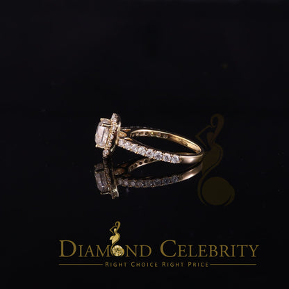 King Of Blings  10K Yellow Gold 2.50CT 'VVS' 'FL' D clr Moissonite Womens Cushion Cut Ring S/7