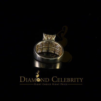 DiamondCelebritees 925 Sterling Yellow Square 2.36 ct Cubic Zirconia Silver Womens Ring Size 8