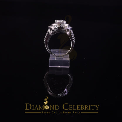 DiamondCelebritees White 925 Silver Rhodium Plated 6.48ct Cubic Zirconia Cocktail Womens Ring SZ 9