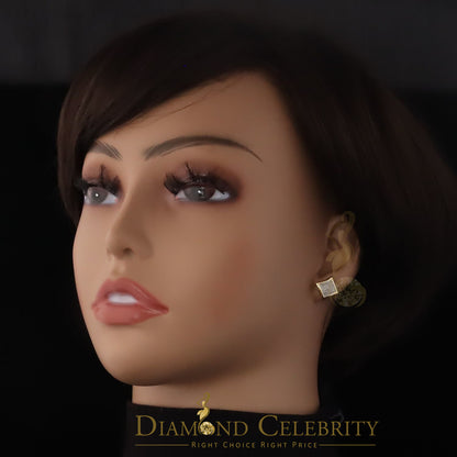 DiamondCelebritees Aretes Para 925 Sterling Yellow Silver 0.20ct Diamond Women & Men Kite Earrings