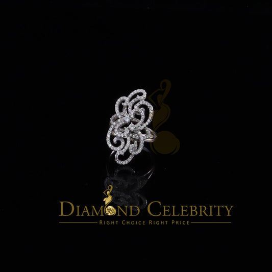 DiamondCelebritees 2.50 ct Cubic Zirconia 925 White Silver Cocktail Flower Womens Ring Size 8.5